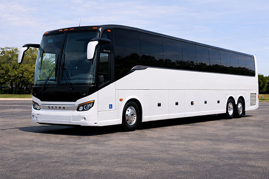 56-passenger charter bus available for charter in Katy, TX